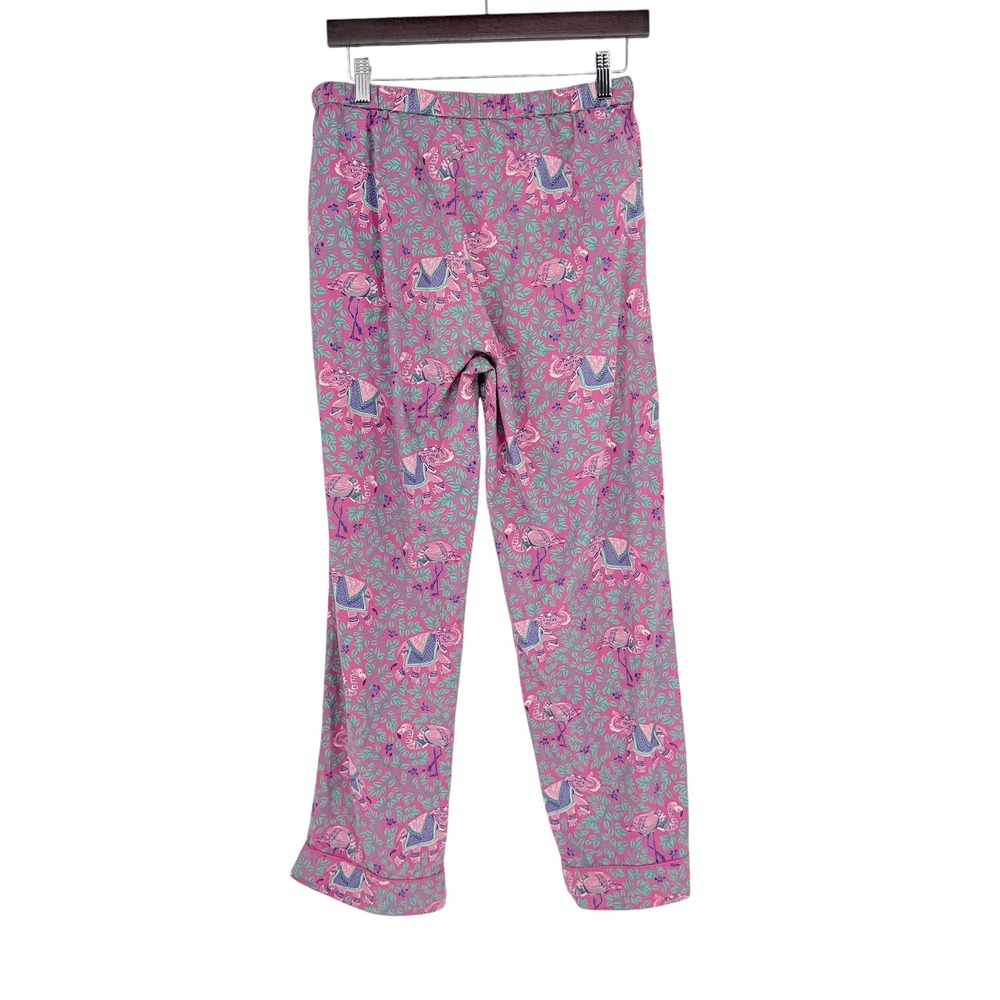 Printfresh Pink Elephant Flamingo Cotton Pajama Set Womens Small Long Sleeve PJs - Picture 5 of 11